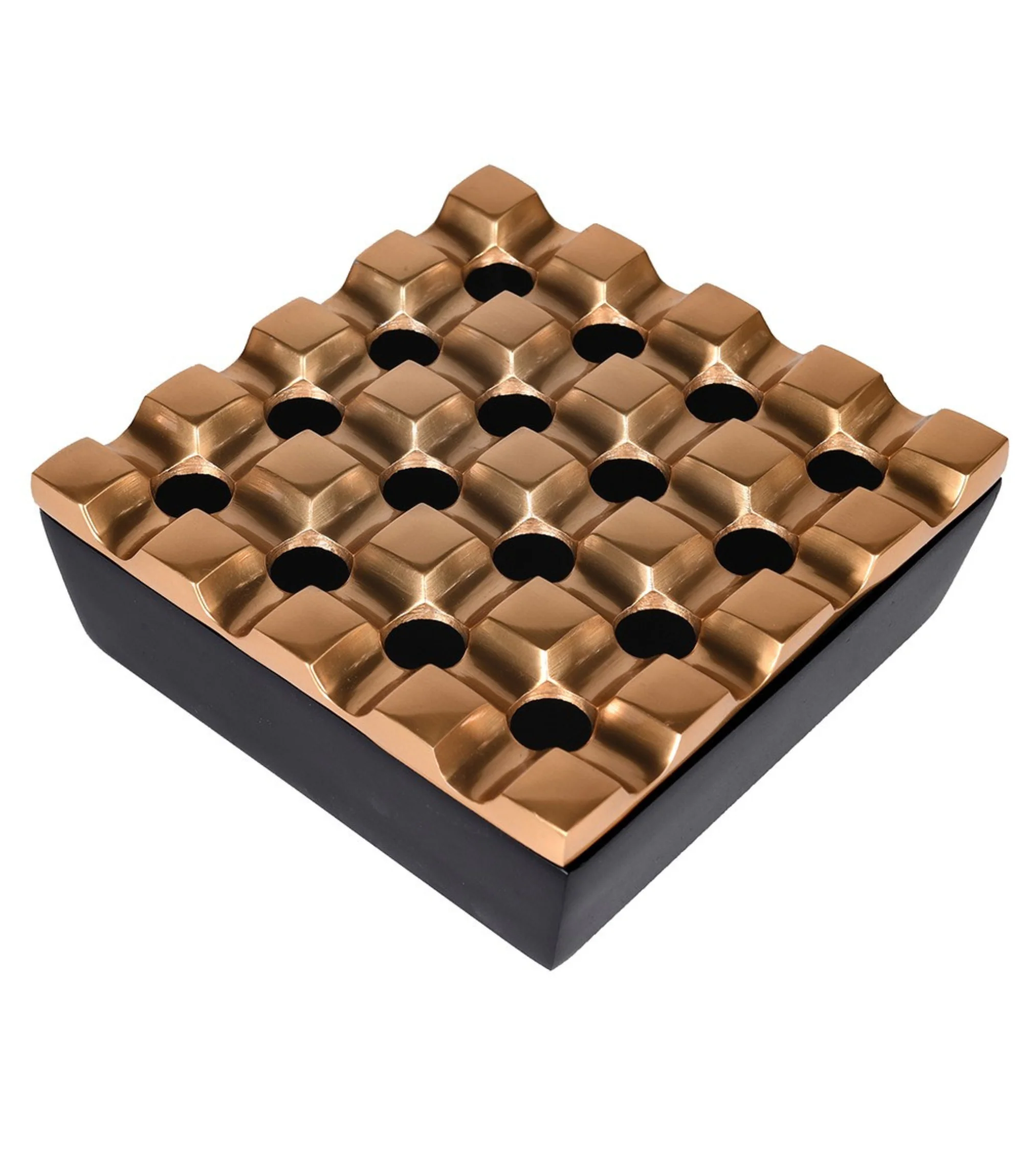 Antique Brass and Black Artisan Ashtray - Image 4