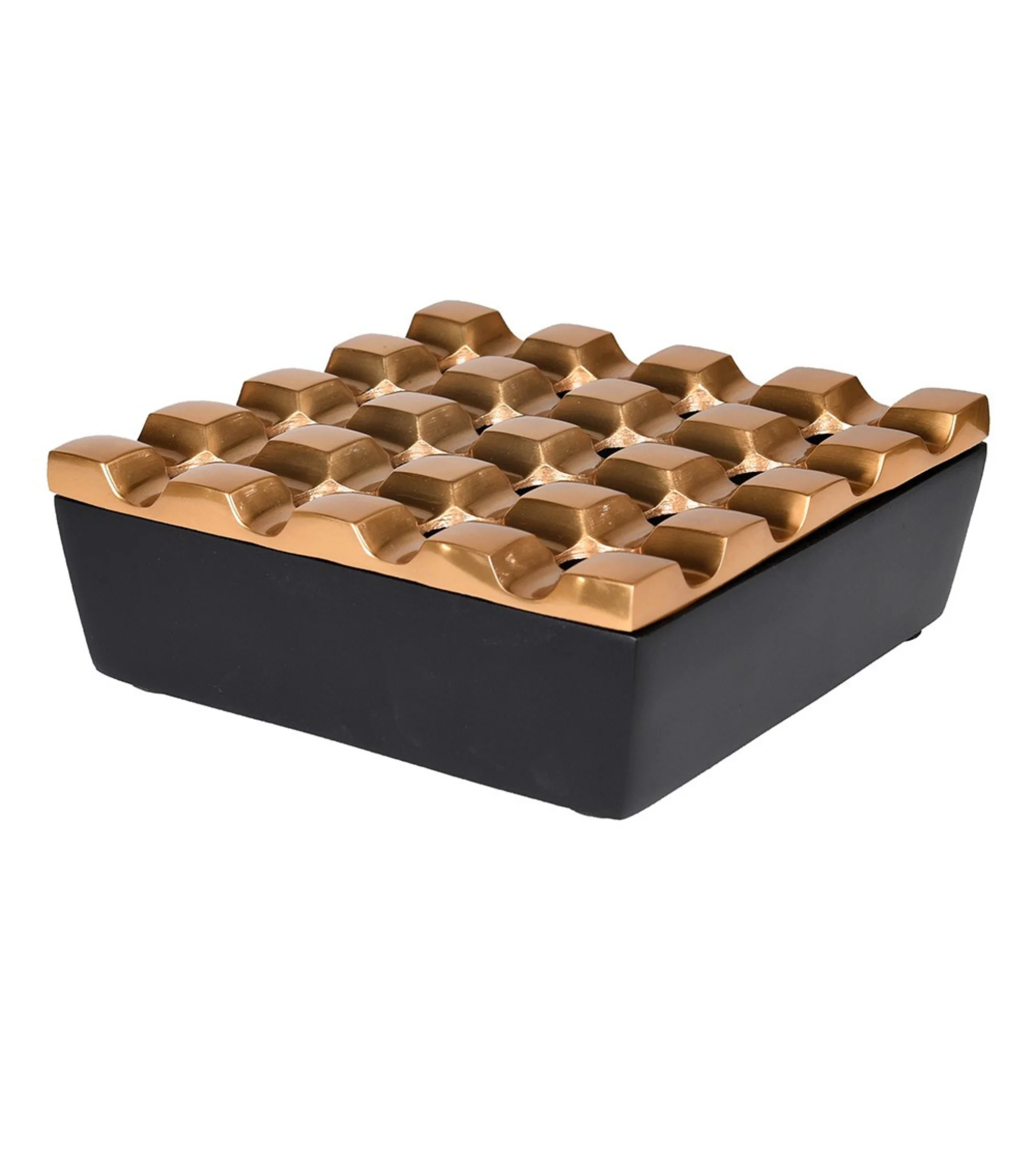 Antique Brass and Black Artisan Ashtray - Image 5