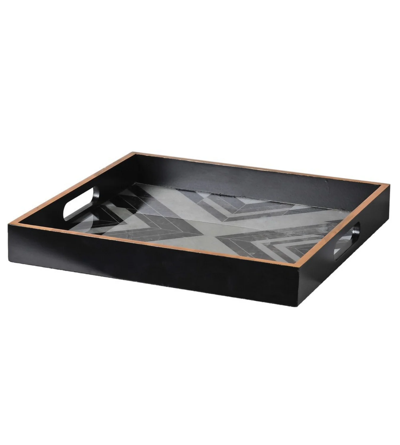 Black and White Square Marbled Tray - Image 4