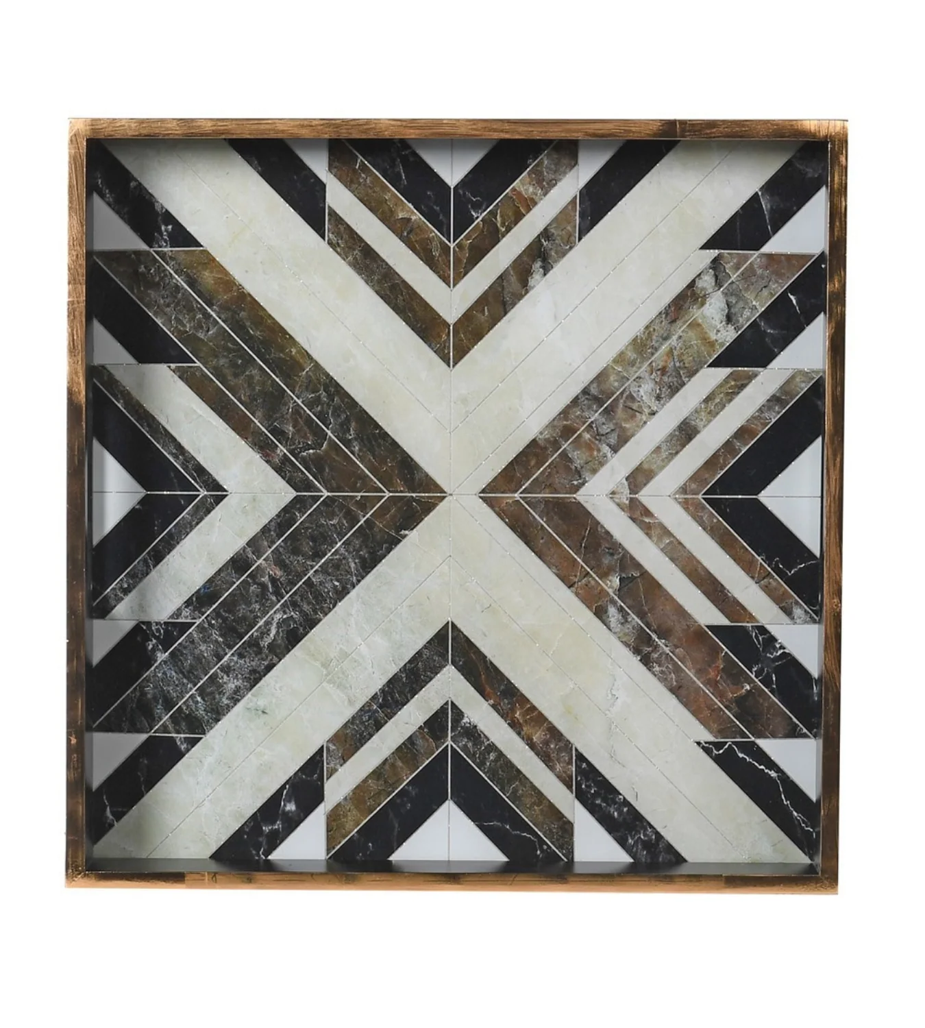 Black and White Square Marbled Tray - Image 5