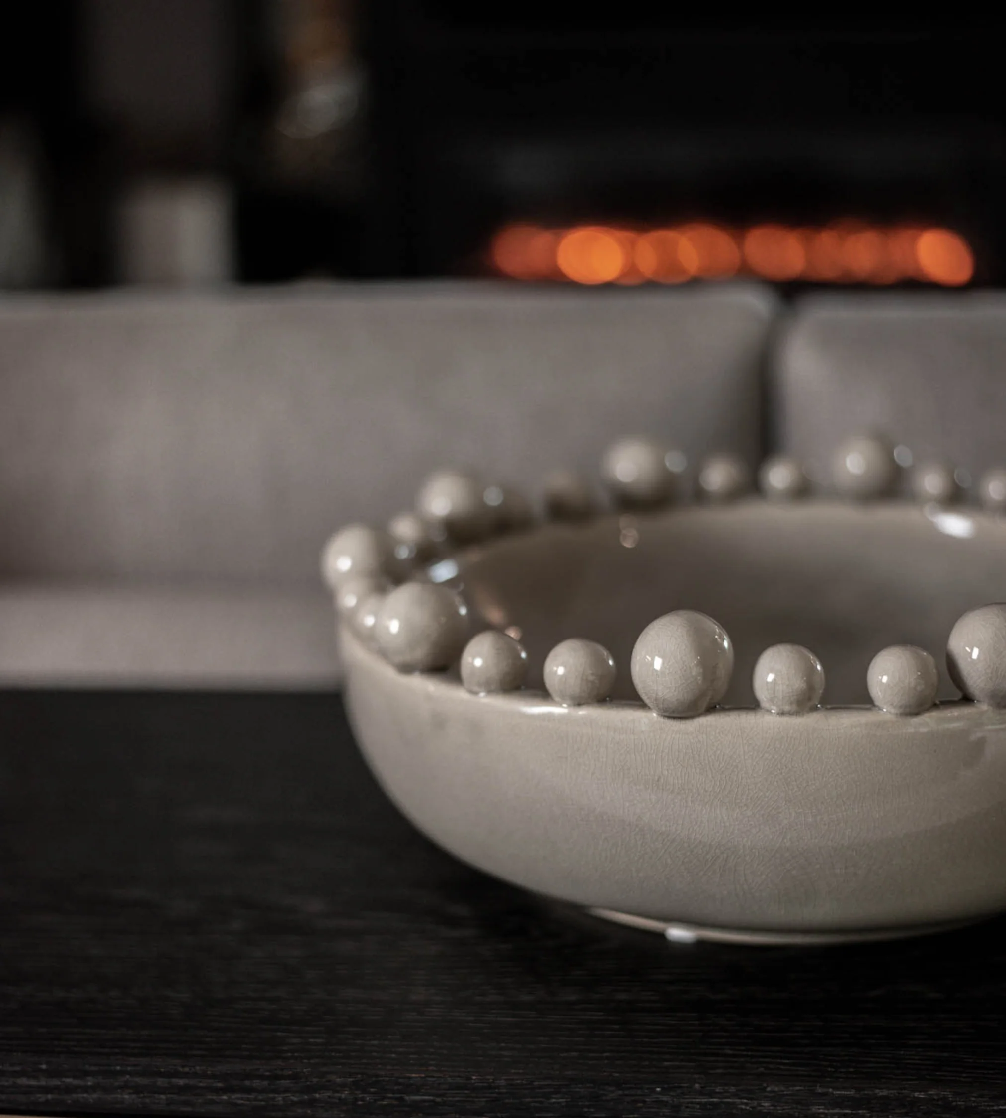 Grey Ceramic Bobble Edged Bowl - Image 3