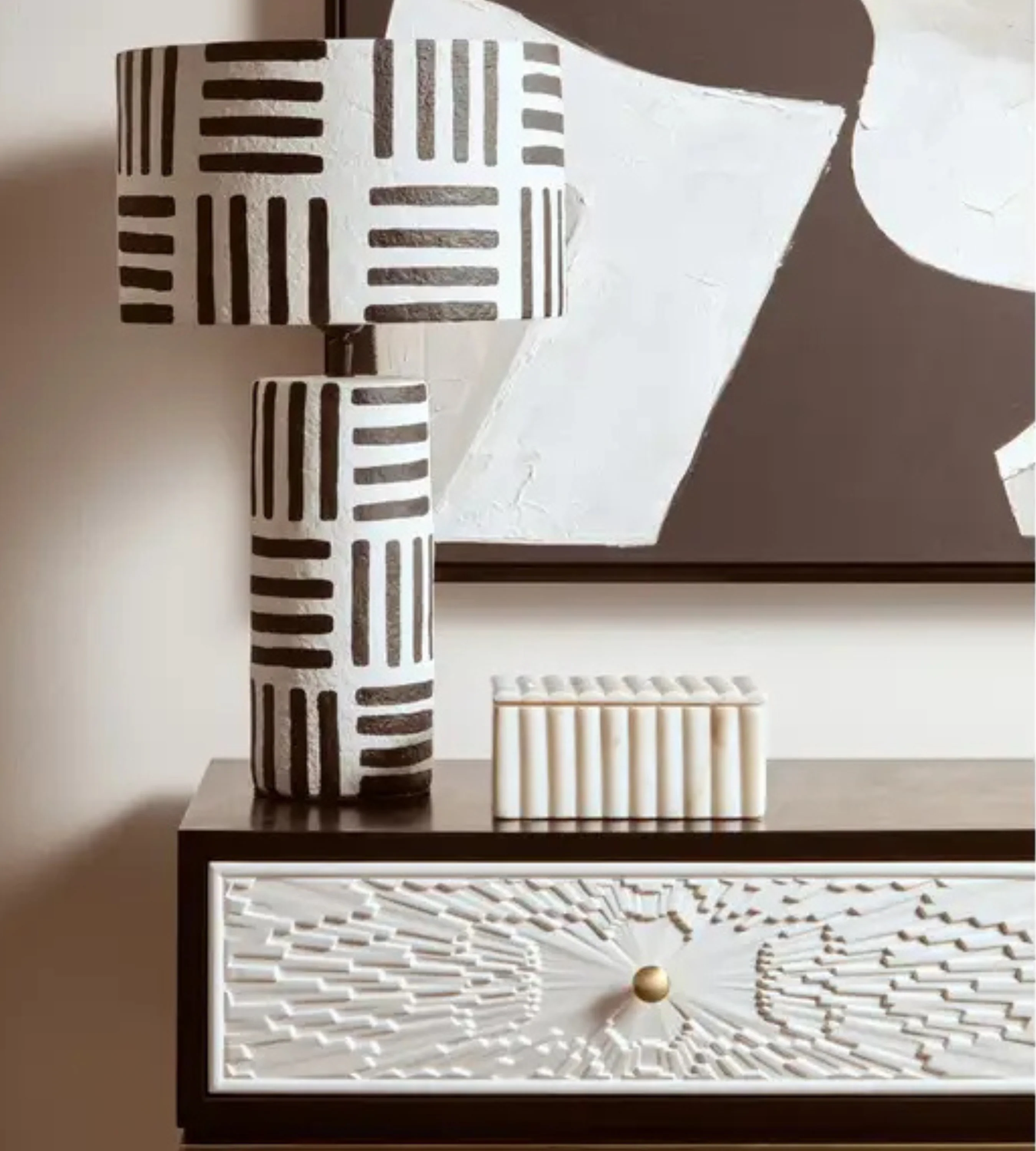 Isla Rectangular White Fluted Marble Box - Image 3