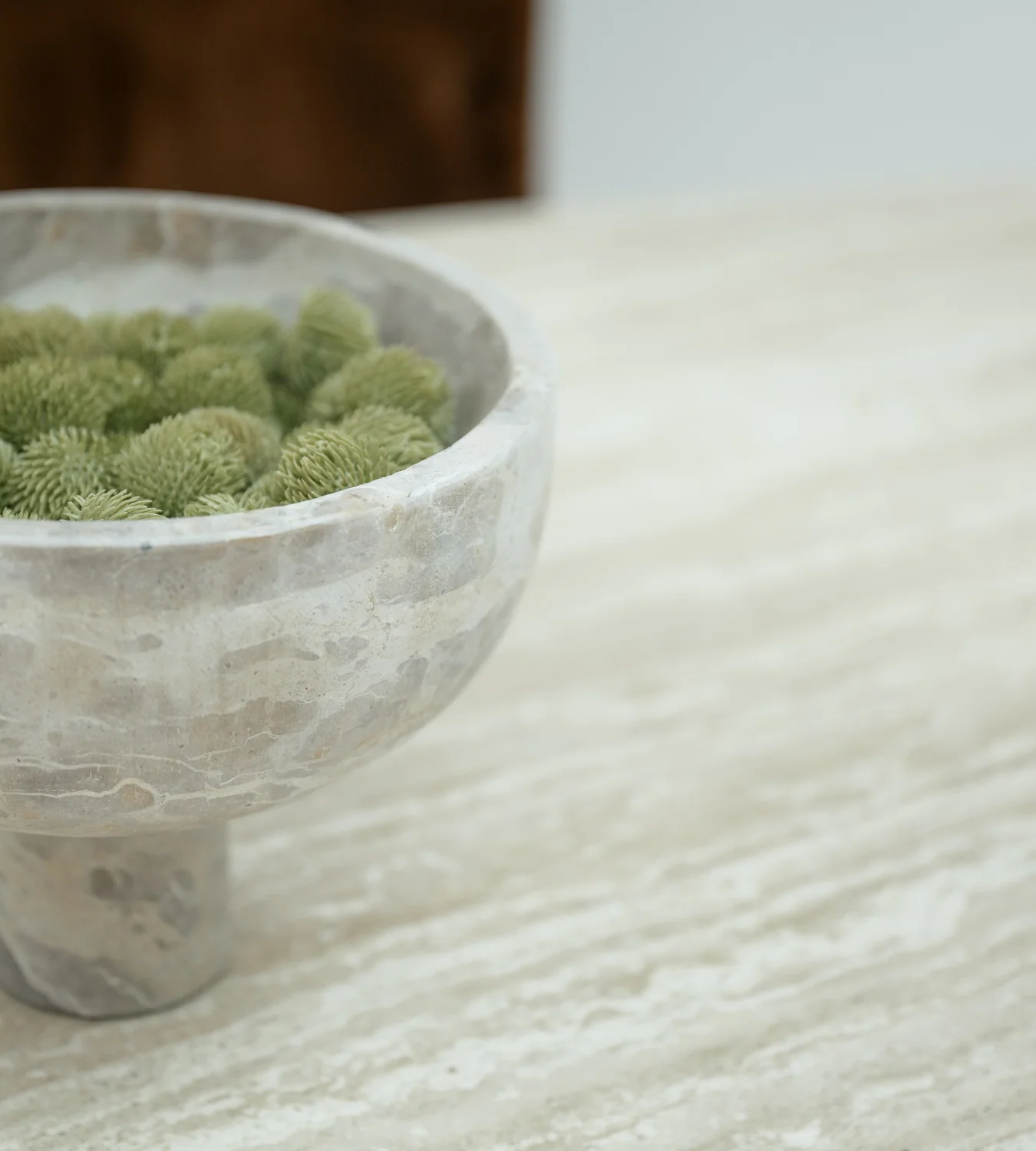 Orla Chocolate Marble Pedestal Bowl - Image 3