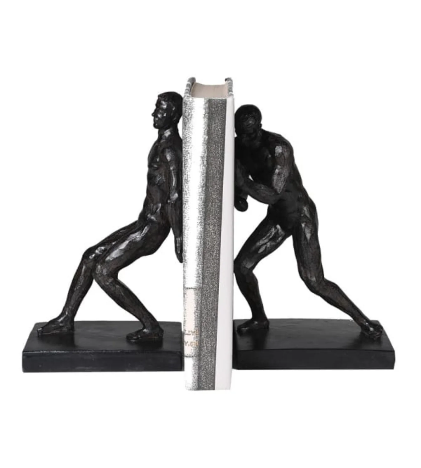 Push and Pull Men Resin Bookends - Image 4