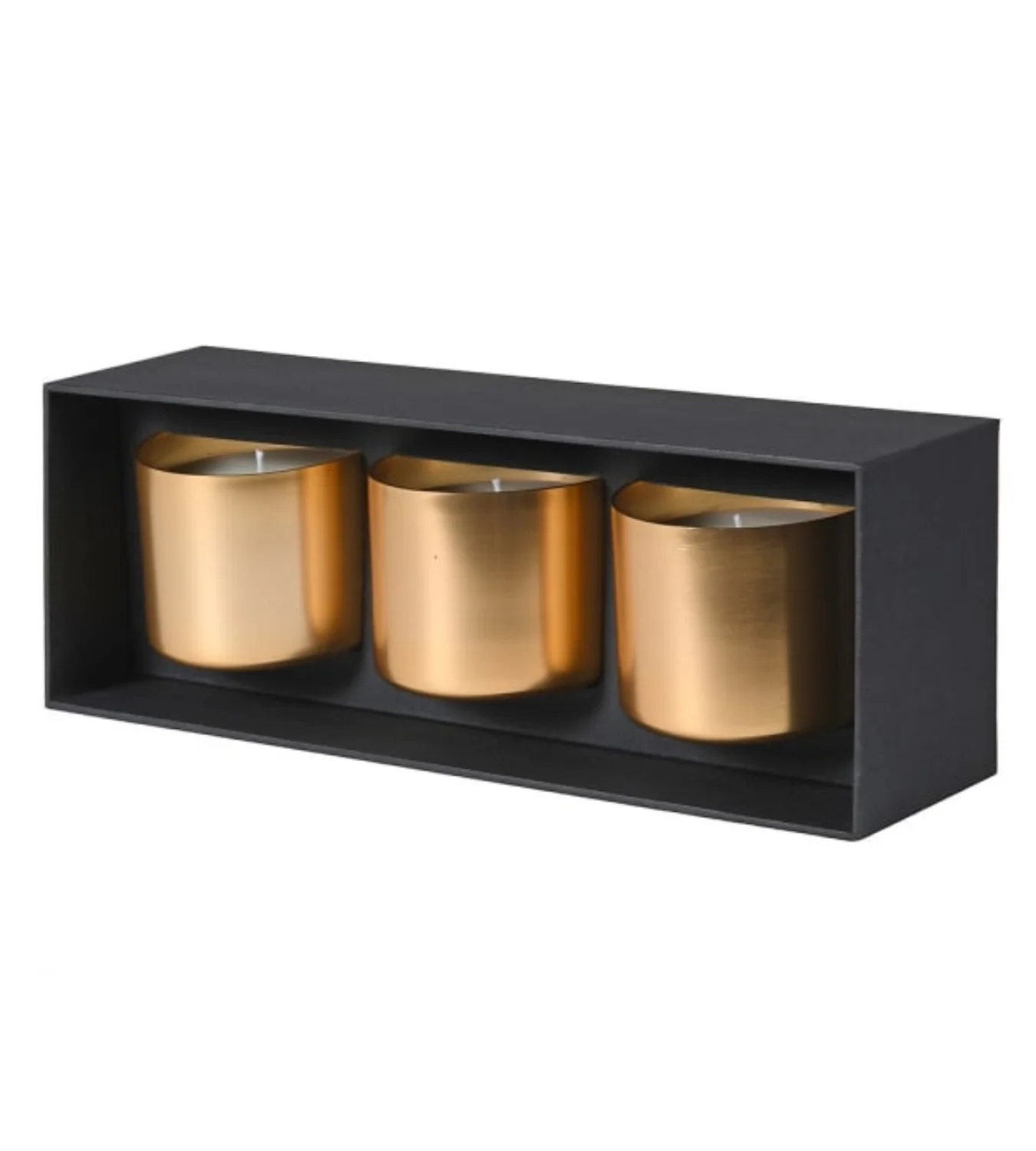 Set of 3 'White Sandalwood' Gold Candles - Image 4