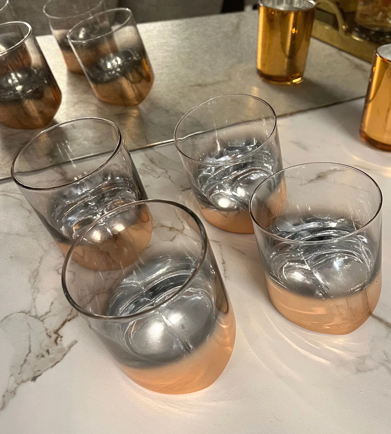 Set of 4 Bronze Base Tipsy Tumblers - Image 4