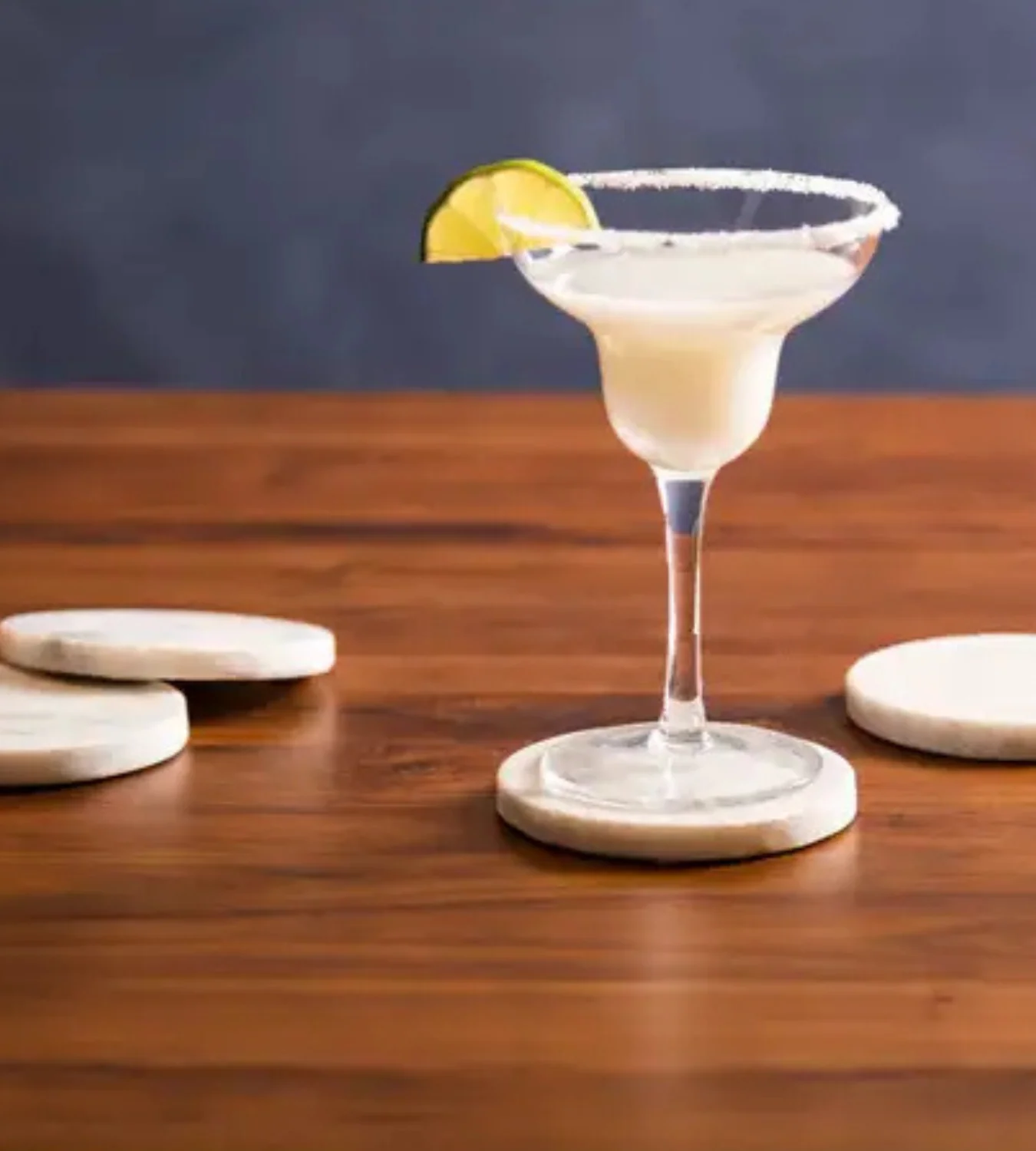 Set of 4 White Marble Round Coasters - Image 5