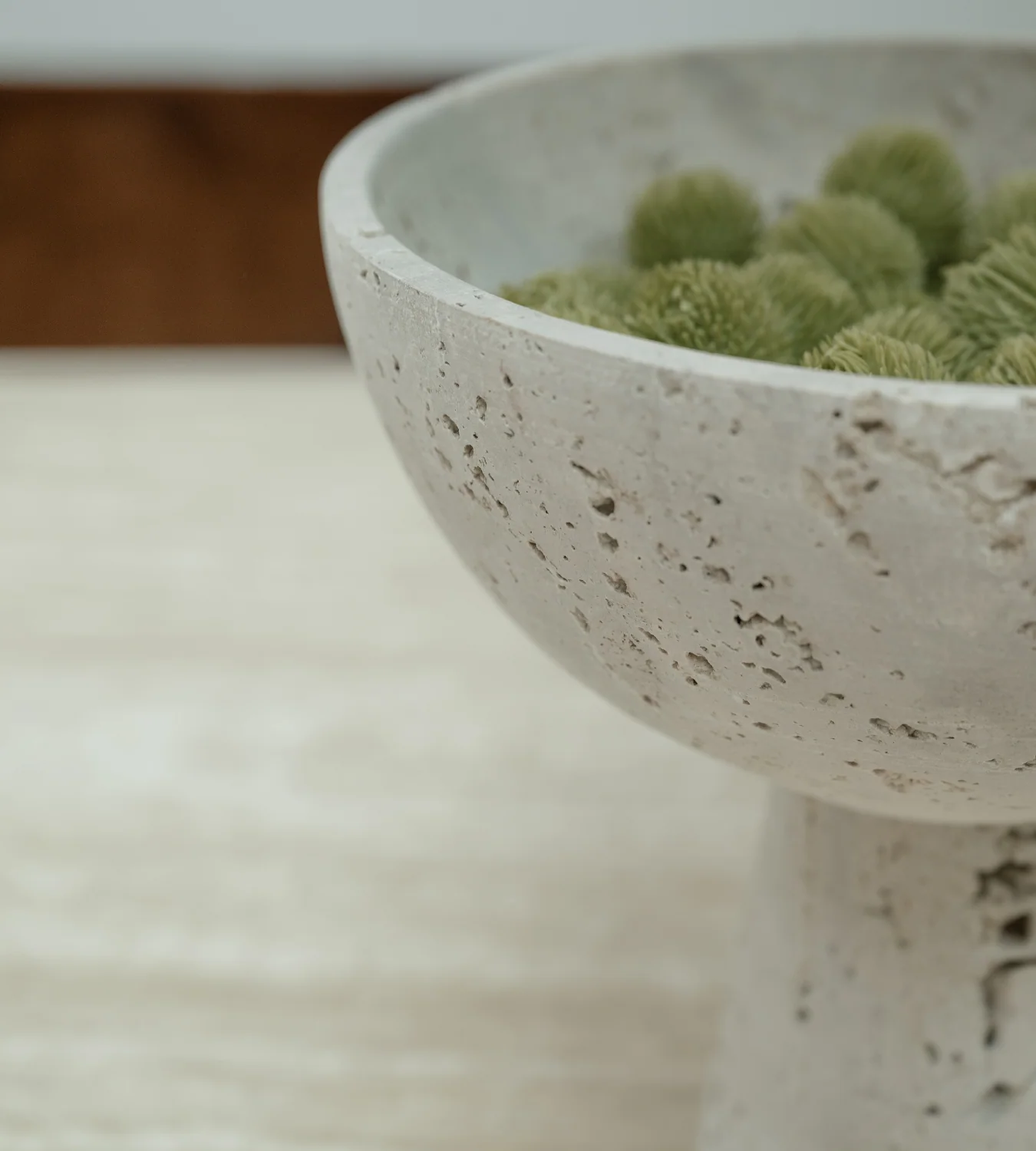 Travertine Pedestal Bowl - Image 4