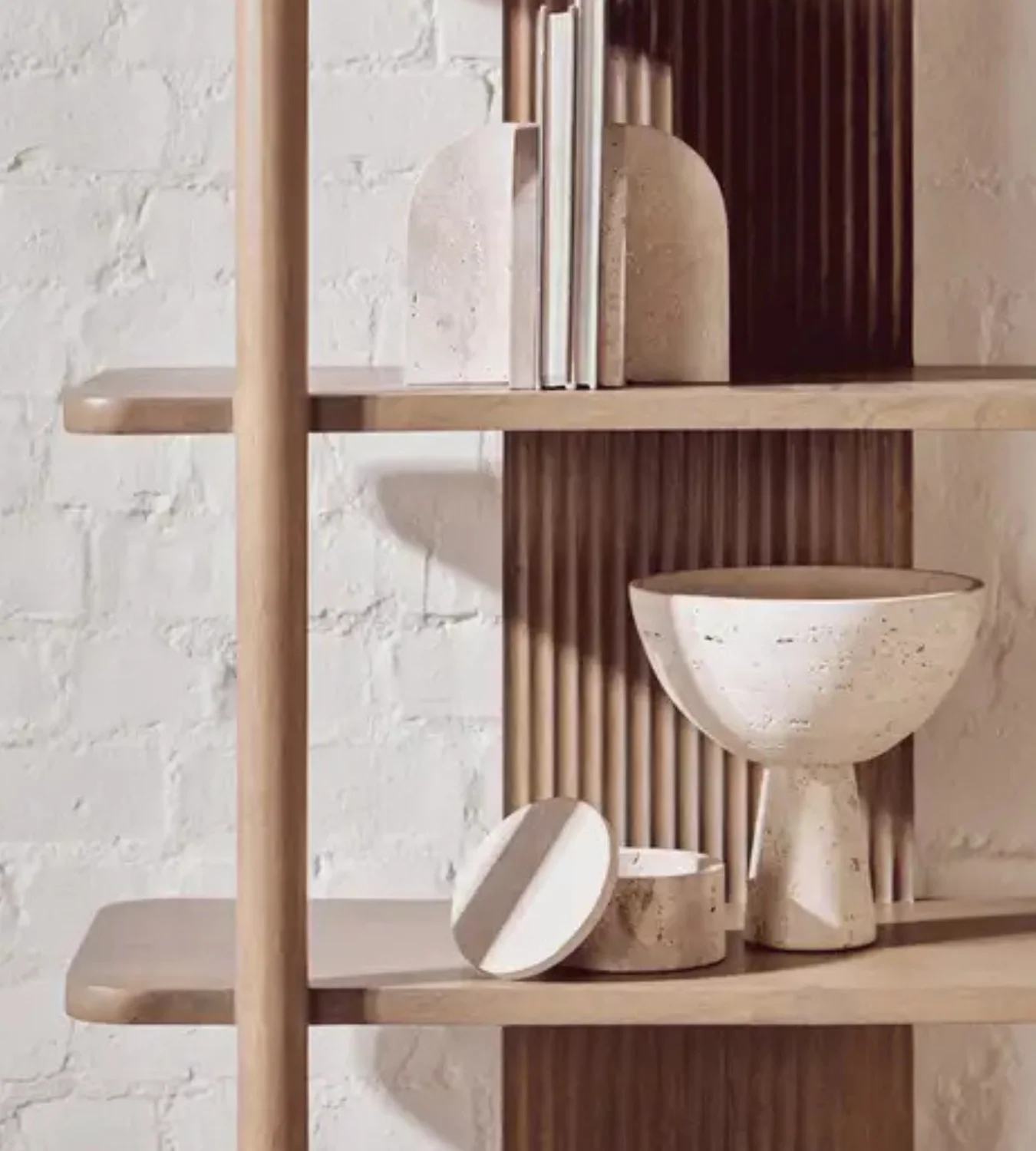 Travertine Pedestal Bowl - Image 7