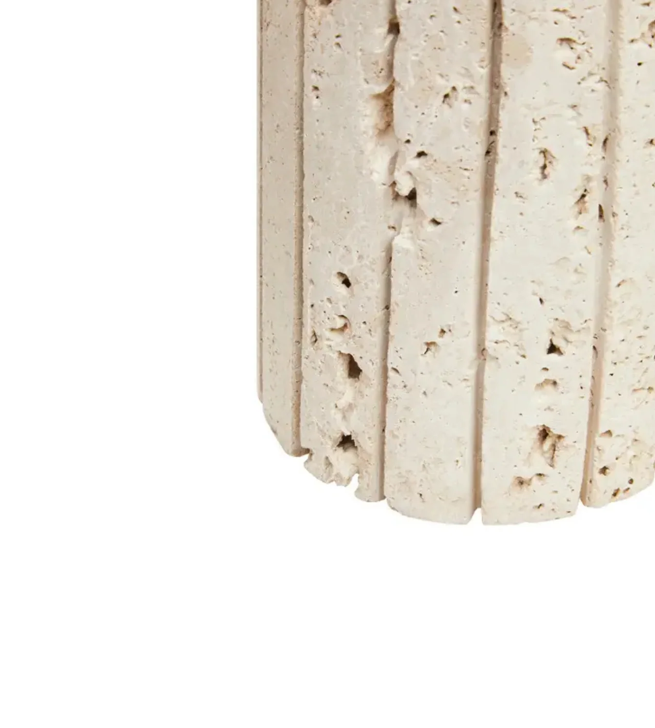 Travertine Ribbed Vase - Image 5