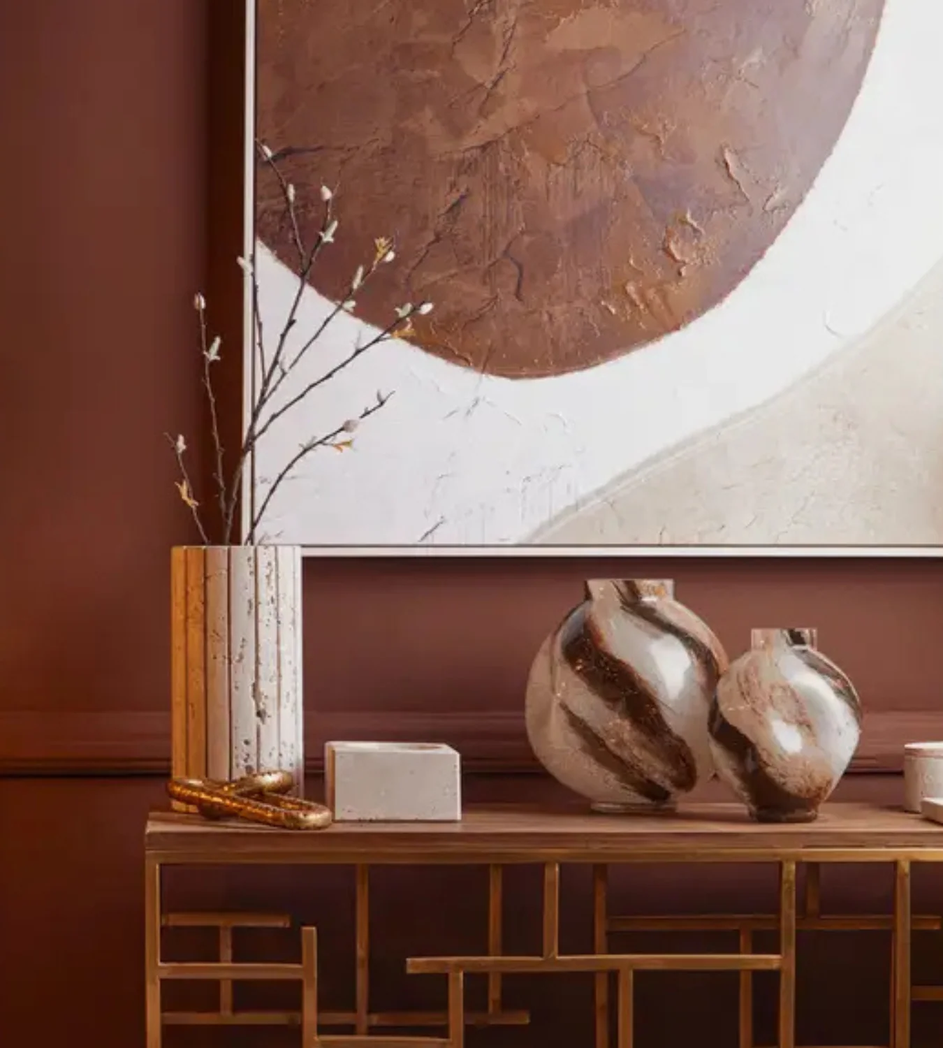 Travertine Ribbed Vase - Image 9