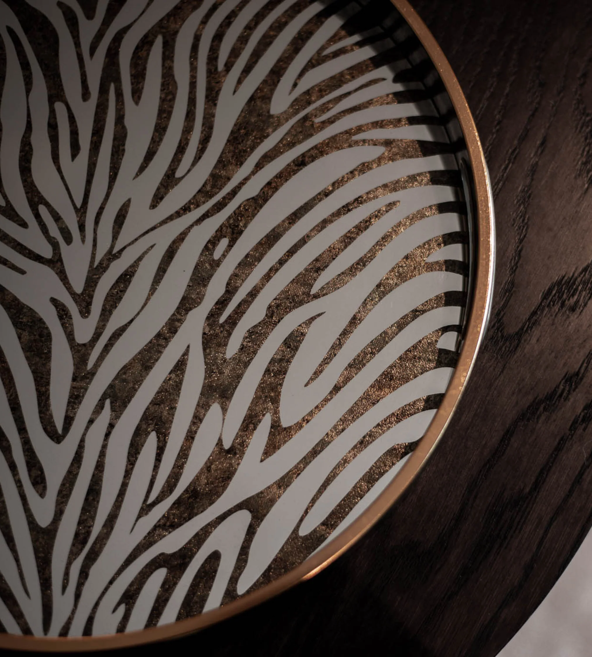 Zebra Pattern Antique Decorative Tray - Image 3
